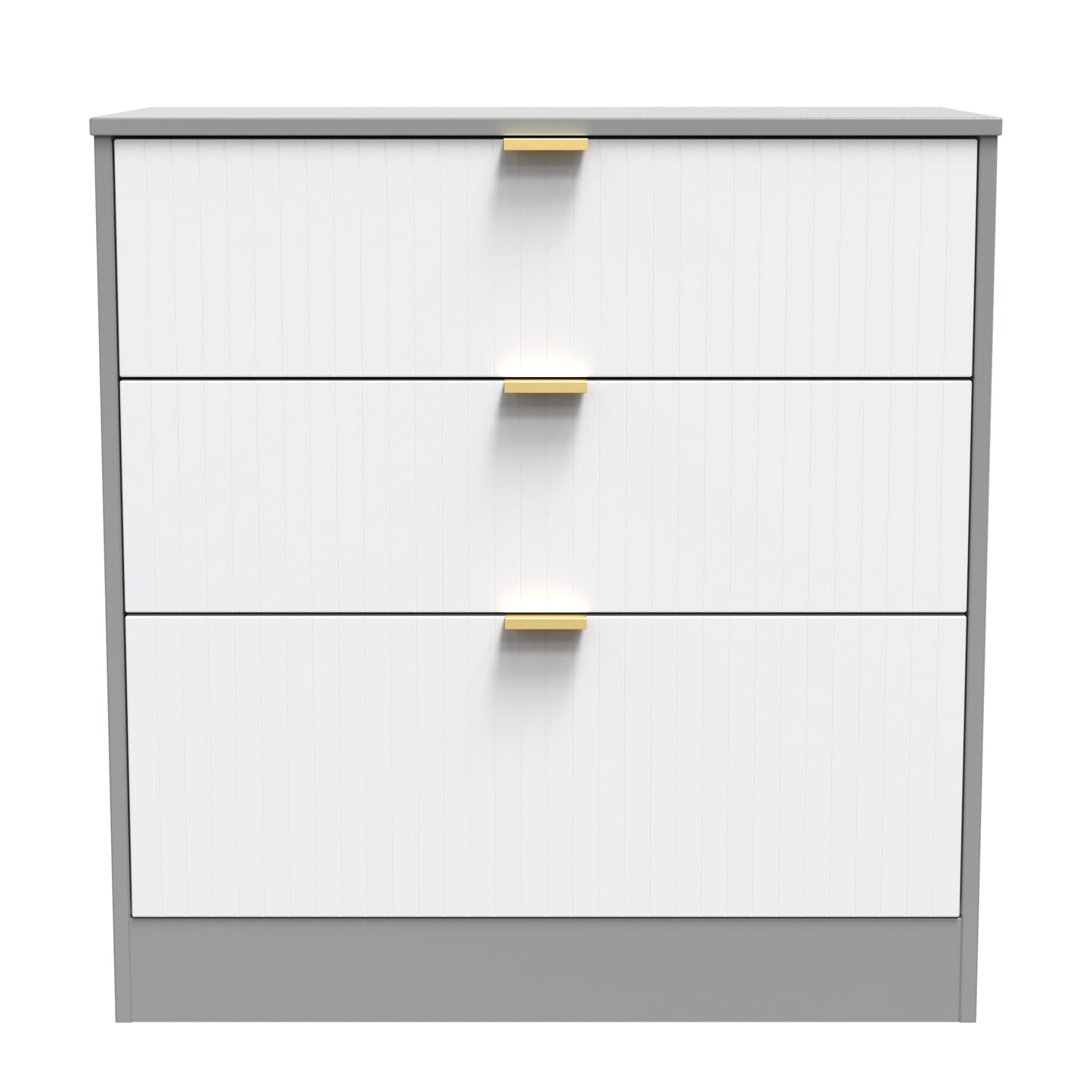 Nashville F Chest of Drawers White & Grey 3 Drawers 77cm