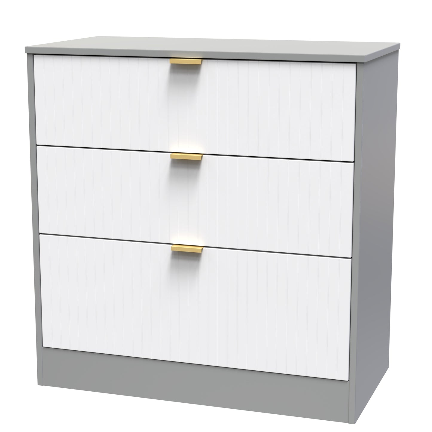 Nashville F Chest of Drawers White & Grey 3 Drawers 77cm