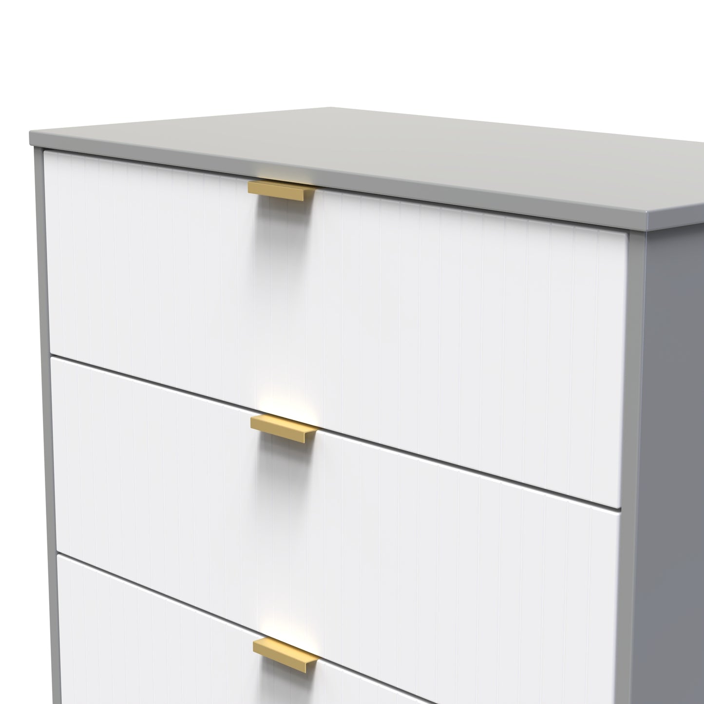 Nashville F Chest of Drawers White & Grey 3 Drawers 77cm