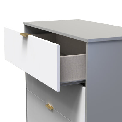 Nashville F Chest of Drawers White & Grey 3 Drawers 77cm