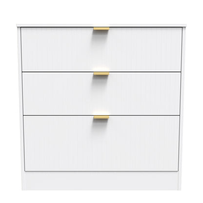 Nashville F Chest of Drawers White 3 Drawers 77cm