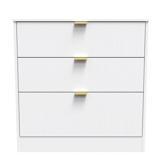 Nashville F Chest of Drawers White 3 Drawers 77cm
