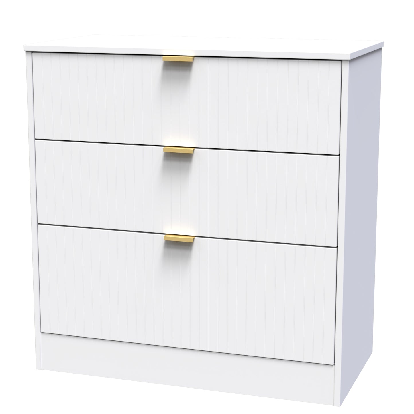 Nashville F Chest of Drawers White 3 Drawers 77cm
