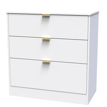 Nashville F Chest of Drawers White 3 Drawers 77cm