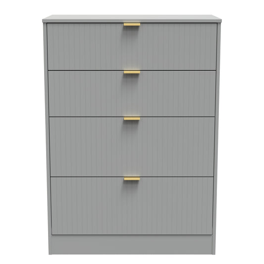 Nashville F Tall Chest of Drawers Grey 4 Drawers 77cm