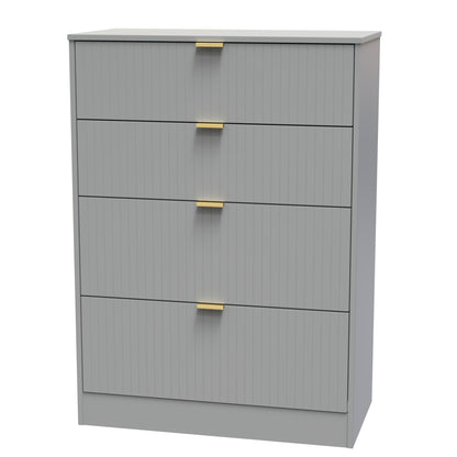 Nashville F Tall Chest of Drawers Grey 4 Drawers 77cm