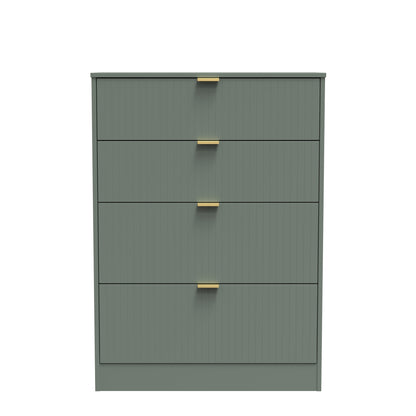 Nashville F Tall Chest of Drawers Green 4 Drawers 77cm
