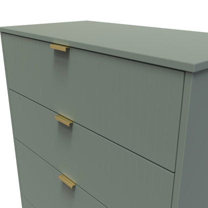 Nashville F Tall Chest of Drawers Green 4 Drawers 77cm