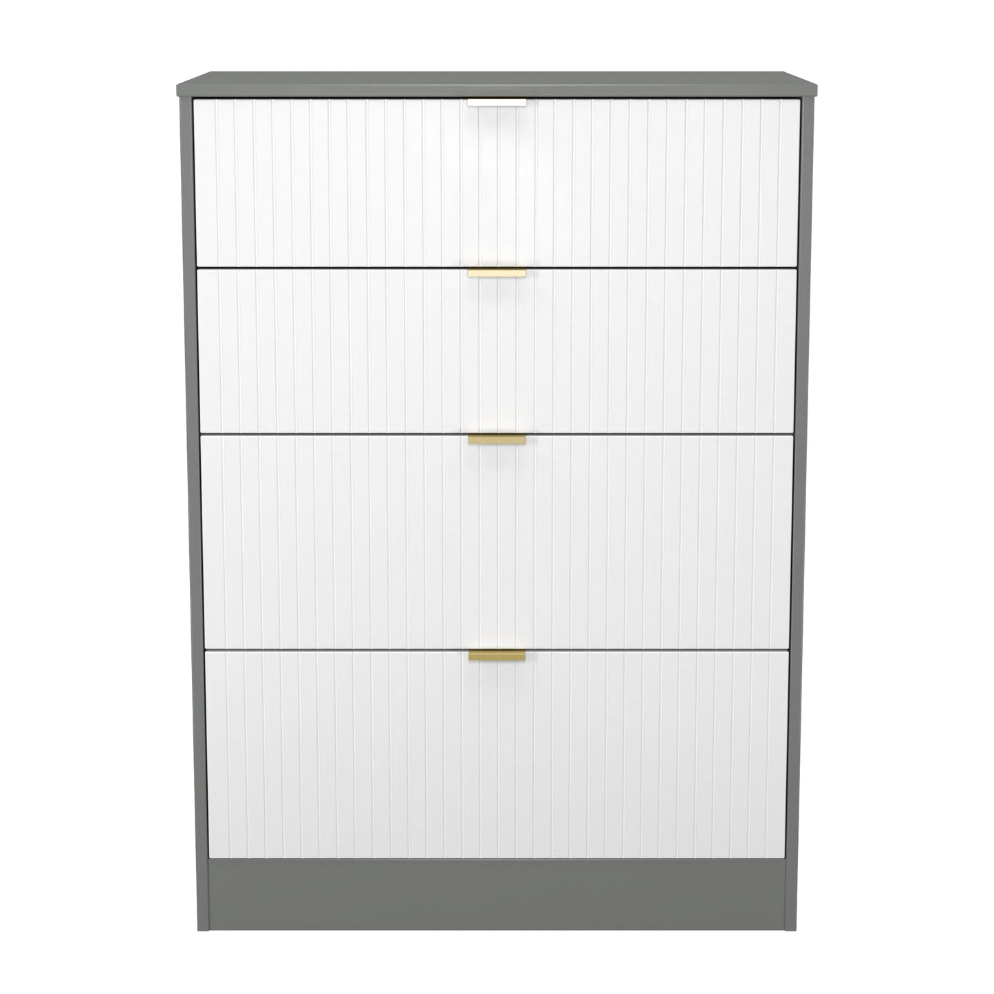 Nashville F Tall Chest of Drawers White & Grey 4 Drawers 77cm