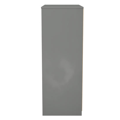 Nashville F Tall Chest of Drawers White & Grey 4 Drawers 77cm