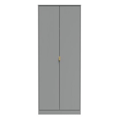 Nashville F Tall Wardrobe Grey 2 Doors 1 Shelf 77cm