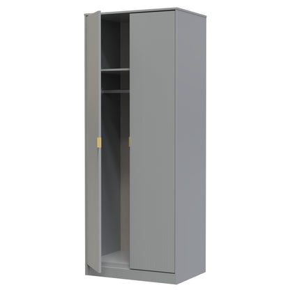 Nashville F Tall Wardrobe Grey 2 Doors 1 Shelf 77cm