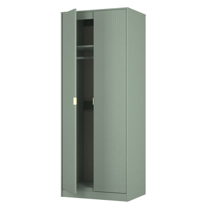 Nashville F Tall Wardrobe Green 2 Doors 1 Shelf 77cm
