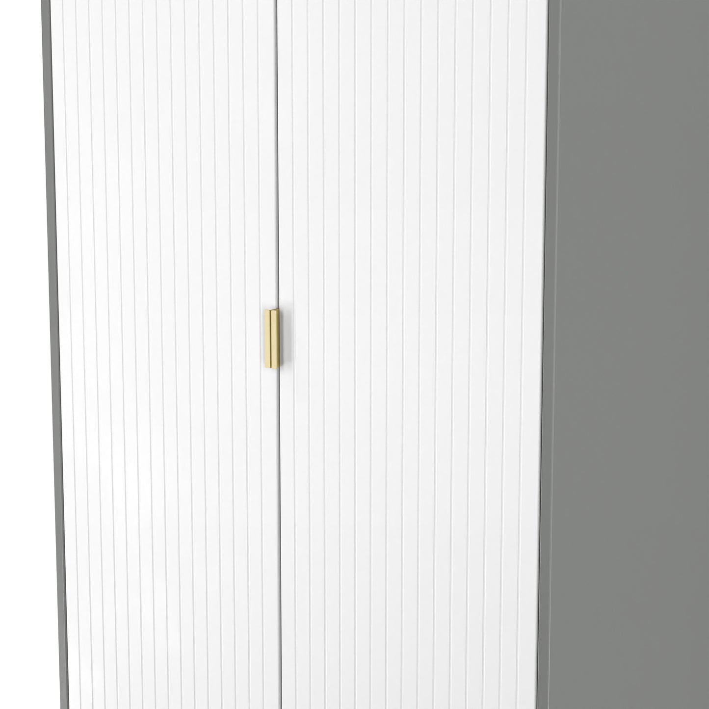 Nashville F Tall Wardrobe White & Grey 2 Doors 1 Shelf 77cm