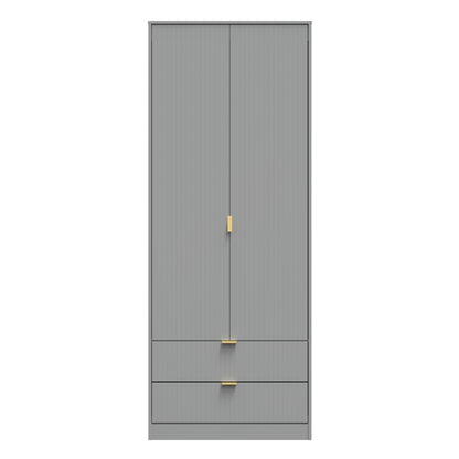 Nashville F Tall Wardrobe Grey 2 Doors 2 Drawers 77cm