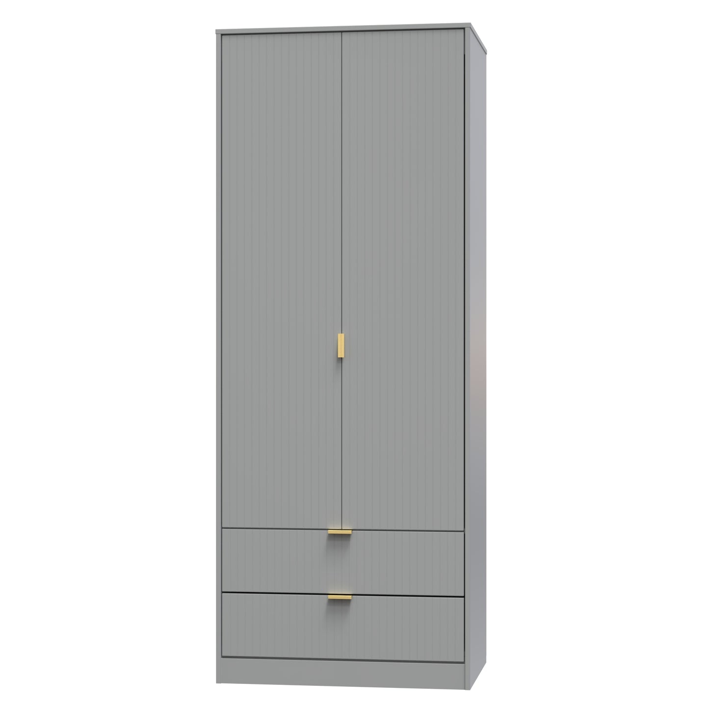 Nashville F Tall Wardrobe Grey 2 Doors 2 Drawers 77cm