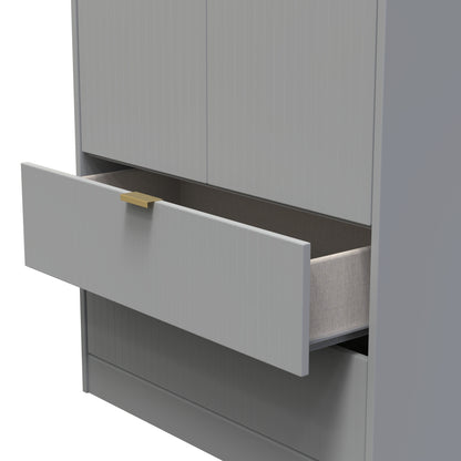 Nashville F Tall Wardrobe Grey 2 Doors 2 Drawers 77cm