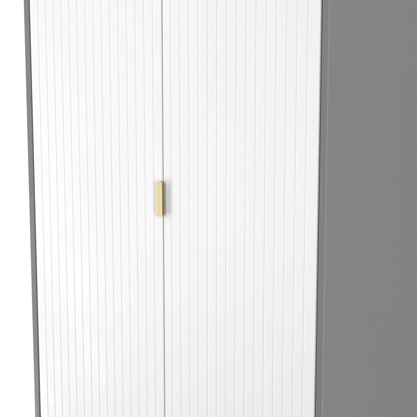 Nashville F Tall Wardrobe White & Grey 2 Doors 2 Drawers 77cm