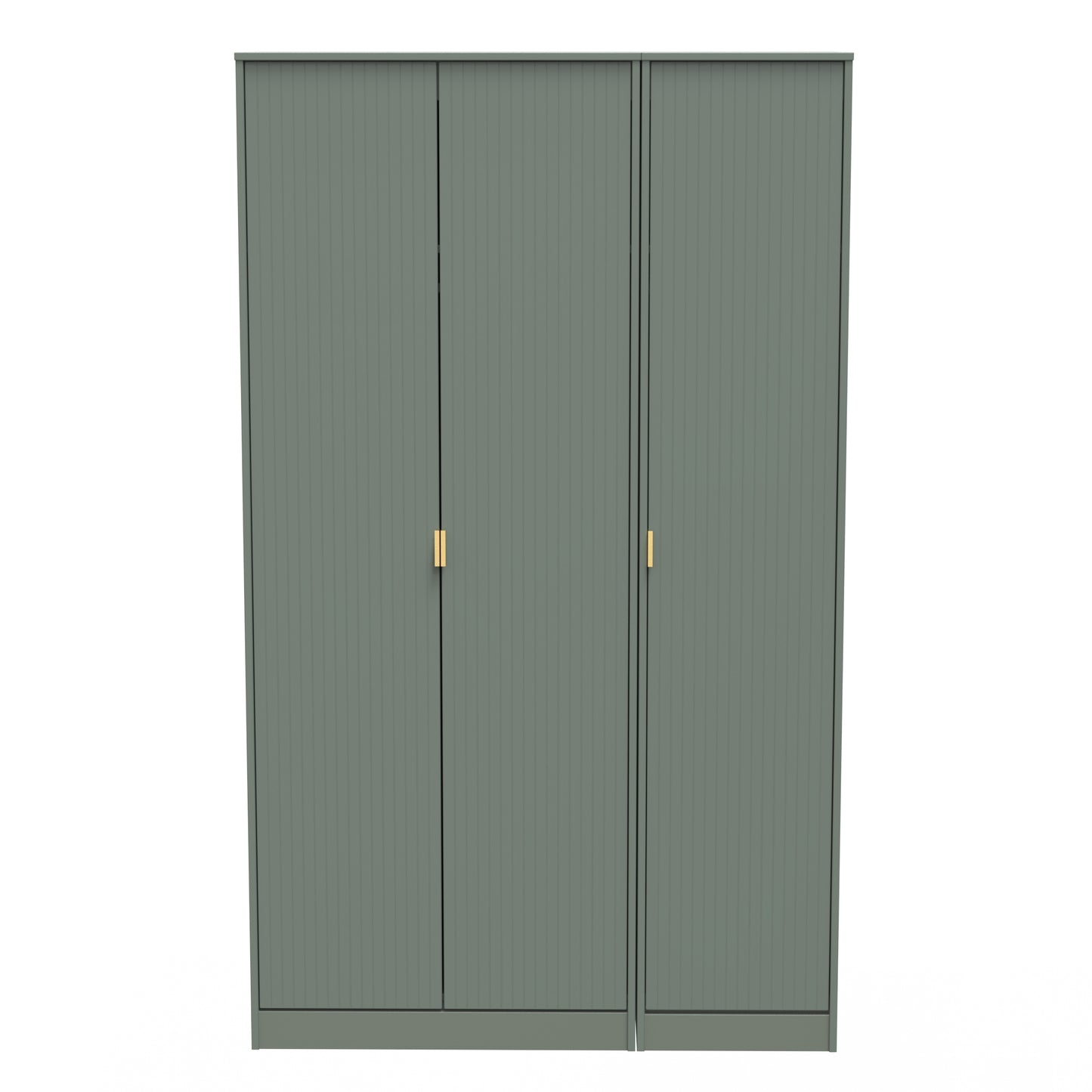 Nashville F Tall Wardrobe Green 3 Doors 1 Shelf 116cm