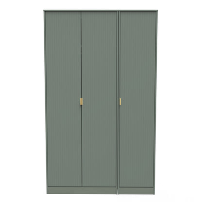 Nashville F Tall Wardrobe Green 3 Doors 1 Shelf 116cm
