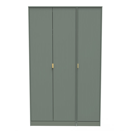 Nashville F Tall Wardrobe Green 3 Doors 1 Shelf 116cm