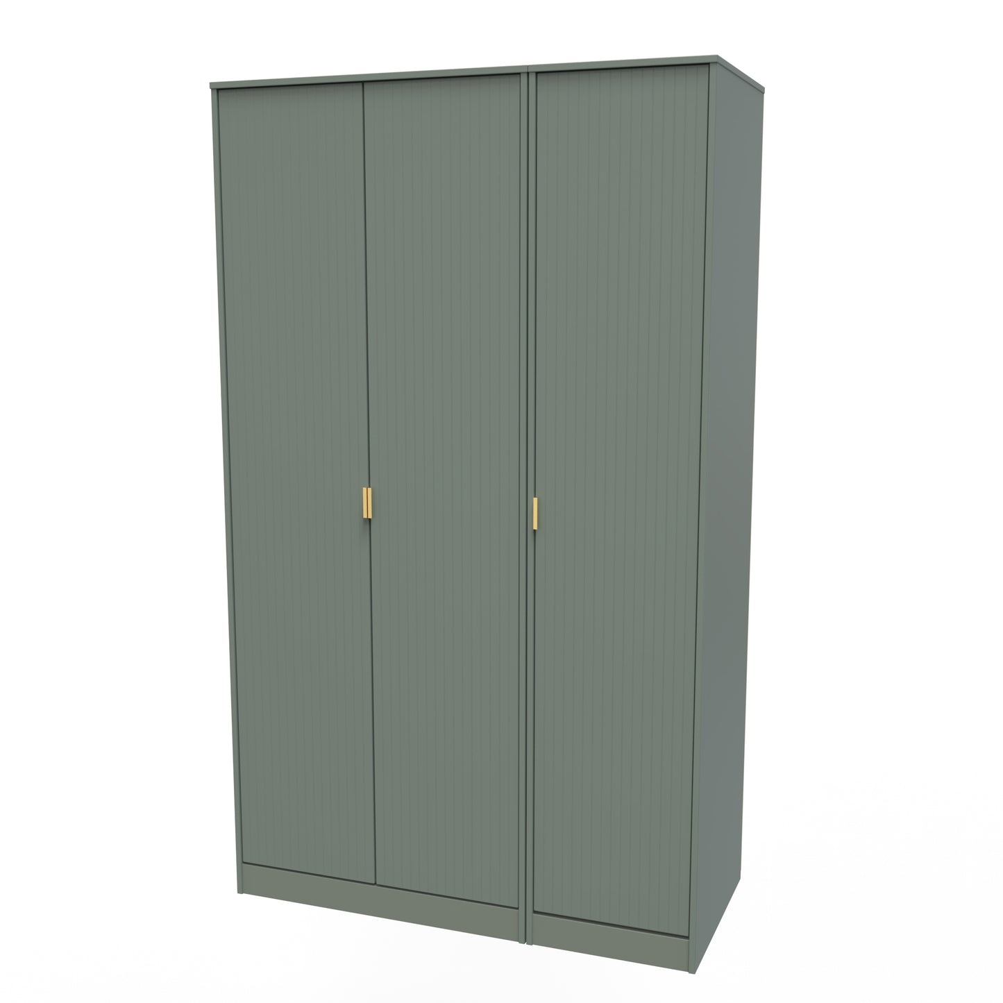 Nashville F Tall Wardrobe Green 3 Doors 1 Shelf 116cm