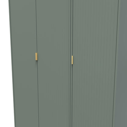 Nashville F Tall Wardrobe Green 3 Doors 1 Shelf 116cm