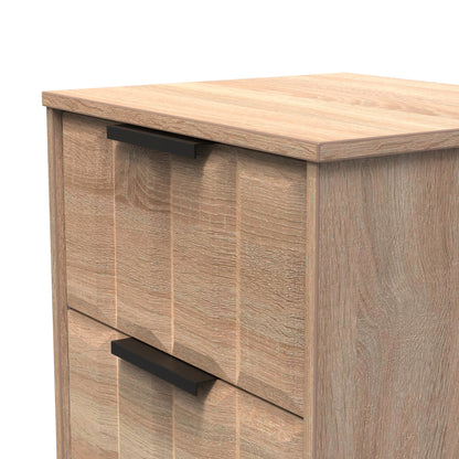 New York C Bedside Table Light Oak 3 Drawers 45cm