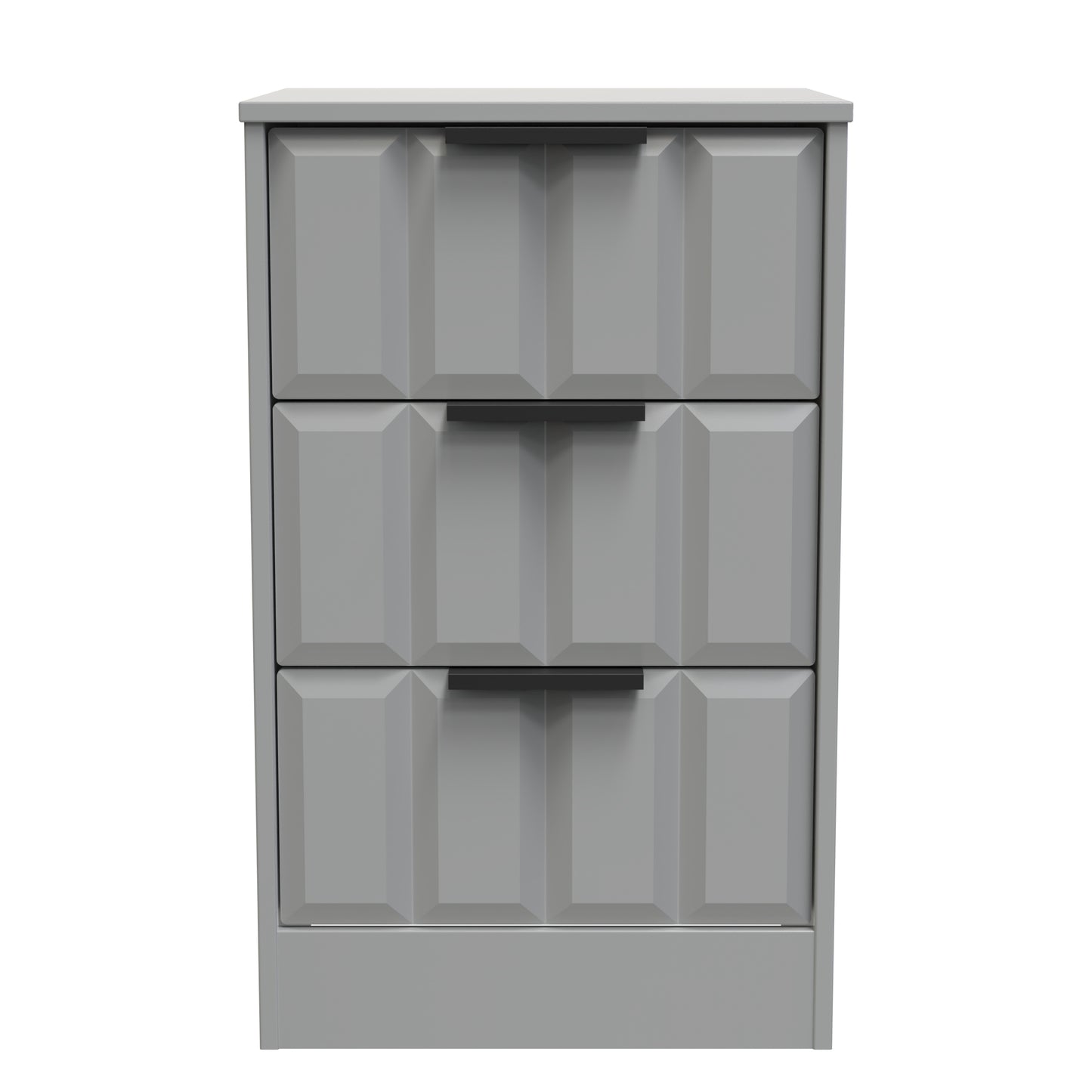 New York C Bedside Table Grey 3 Drawers 45cm