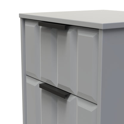 New York C Bedside Table Grey 3 Drawers 45cm