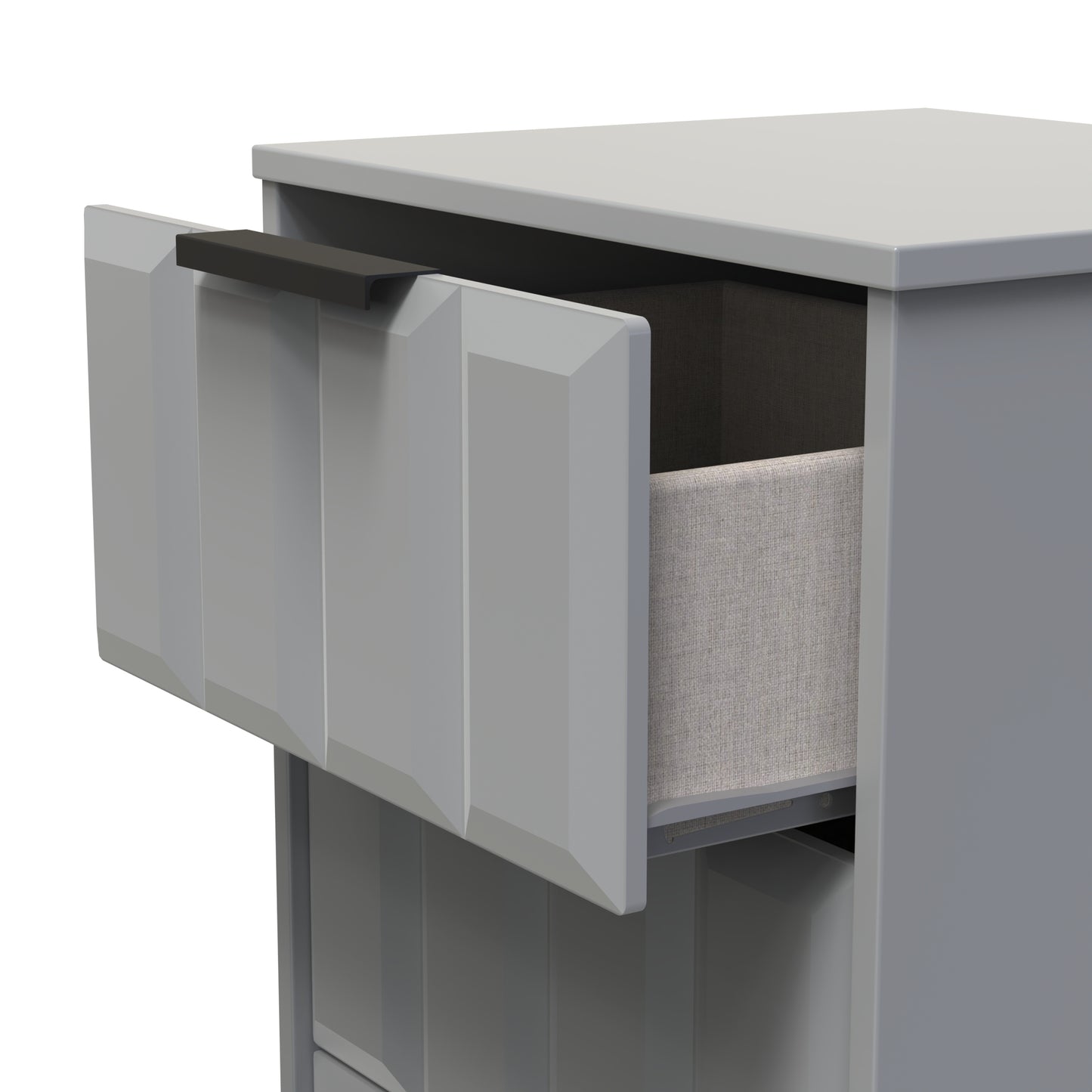New York C Bedside Table Grey 3 Drawers 45cm