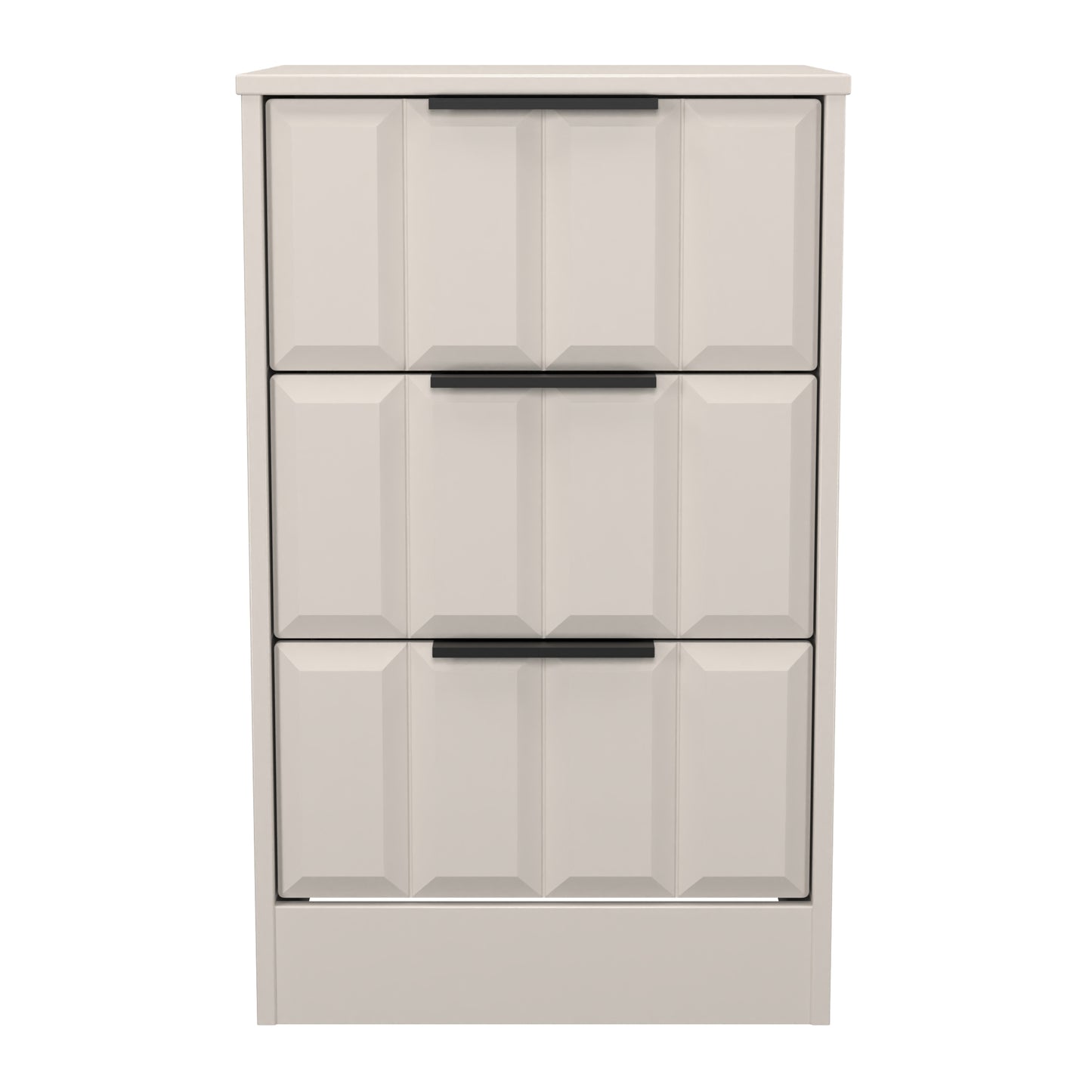 New York C Bedside Table Off-white 3 Drawers 45cm