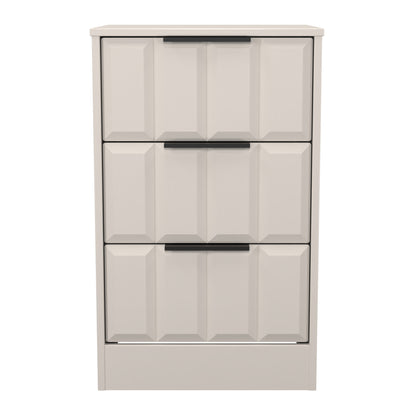 New York C Bedside Table Off-white 3 Drawers 45cm