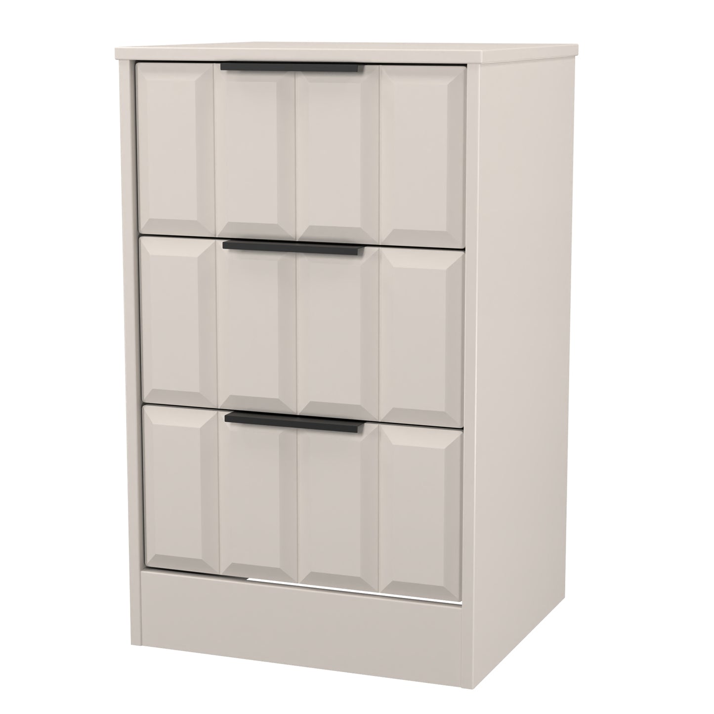 New York C Bedside Table Off-white 3 Drawers 45cm