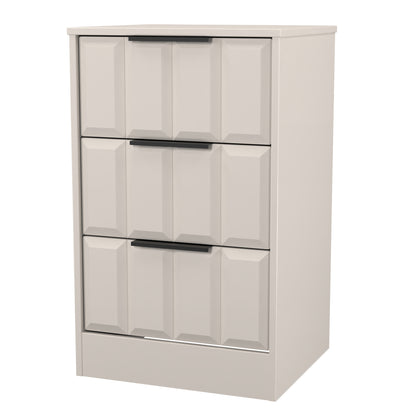 New York C Bedside Table Off-white 3 Drawers 45cm