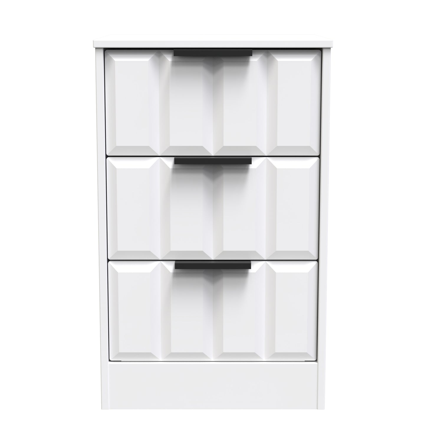 New York C Bedside Table White 3 Drawers 45cm