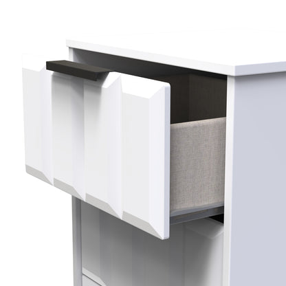 New York C Bedside Table White 3 Drawers 45cm