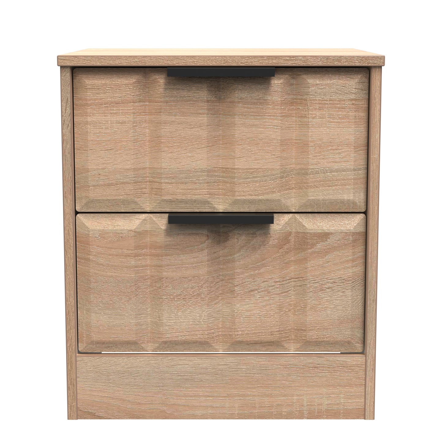 New York C Bedside Table Light Oak 2 Drawers 45cm