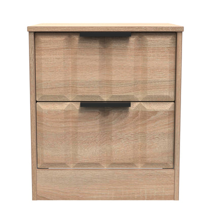 New York C Bedside Table Light Oak 2 Drawers 45cm