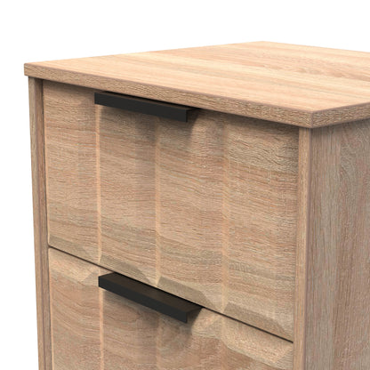 New York C Bedside Table Light Oak 2 Drawers 45cm