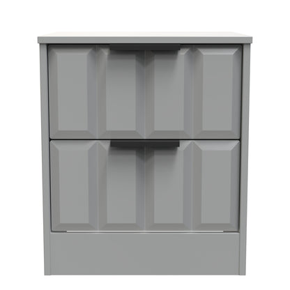 New York C Bedside Table Grey 2 Drawers 45cm