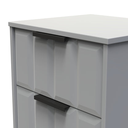 New York C Bedside Table Grey 2 Drawers 45cm