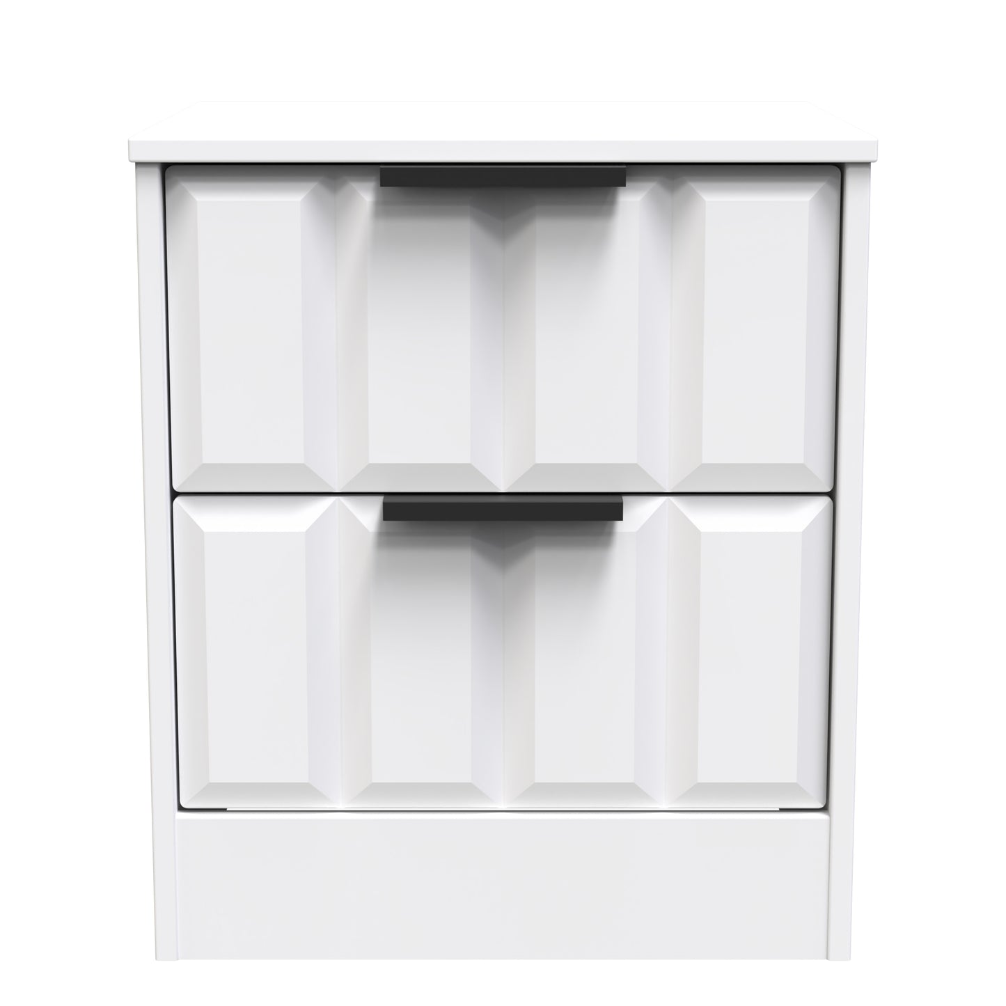 New York C Bedside Table White 2 Drawers 45cm