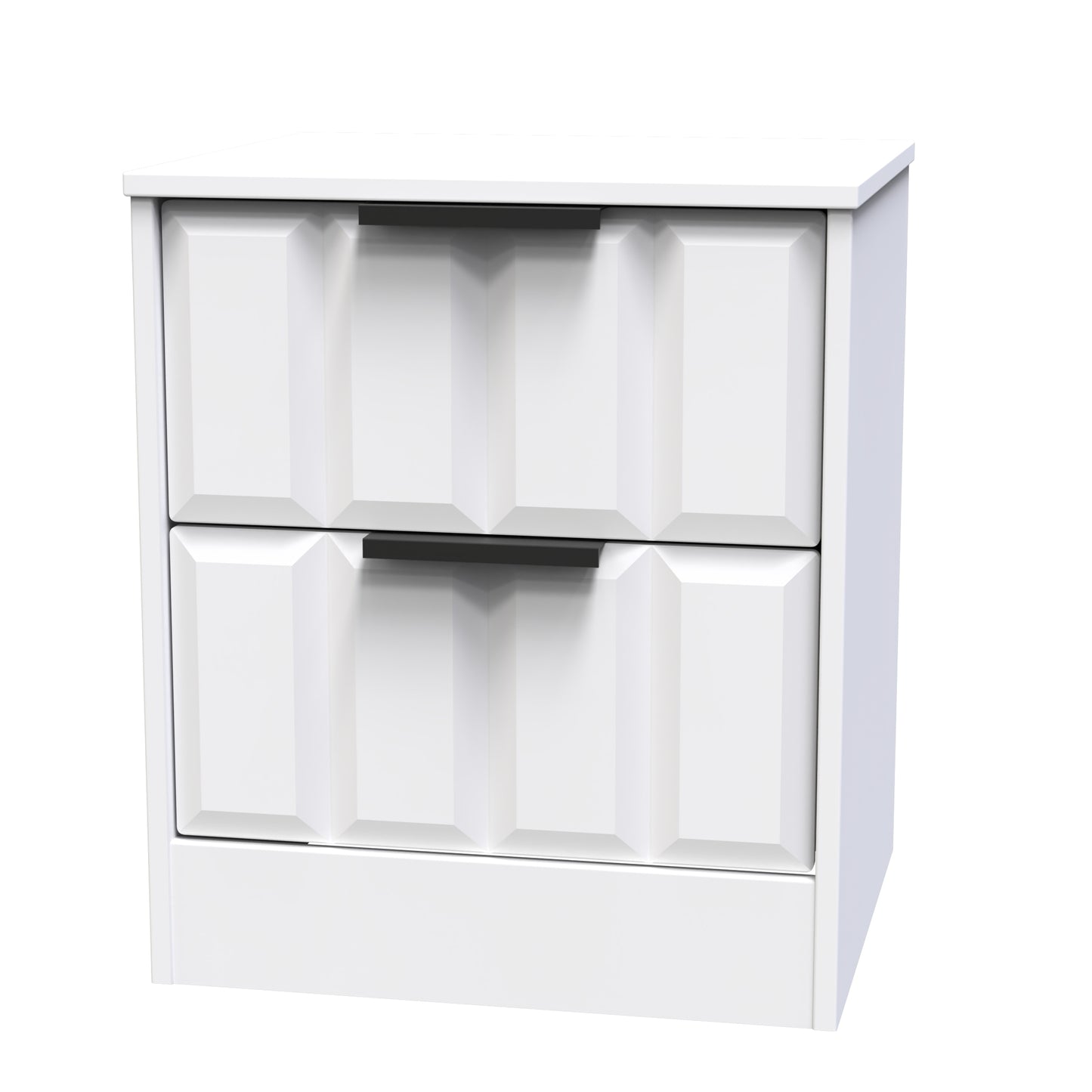 New York C Bedside Table White 2 Drawers 45cm