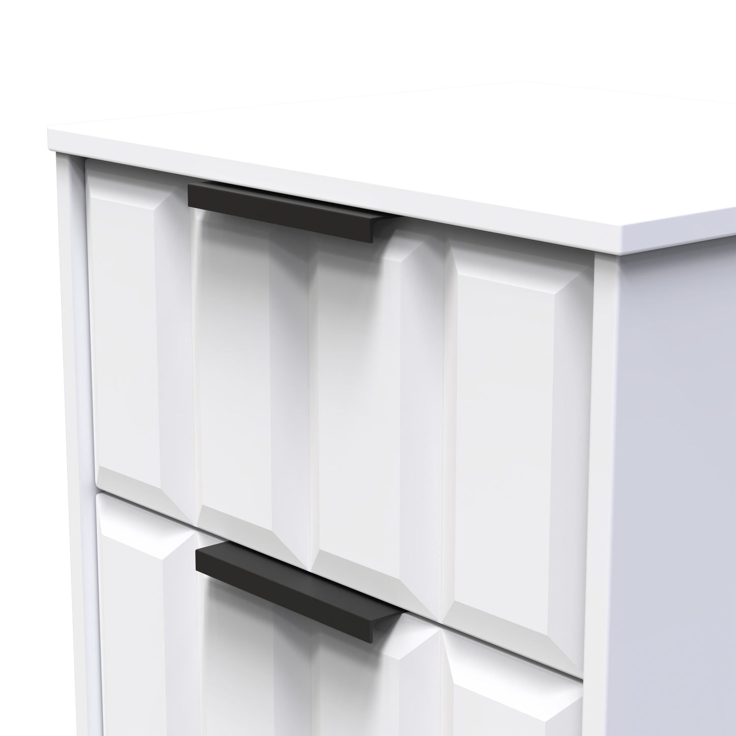 New York C Bedside Table White 2 Drawers 45cm