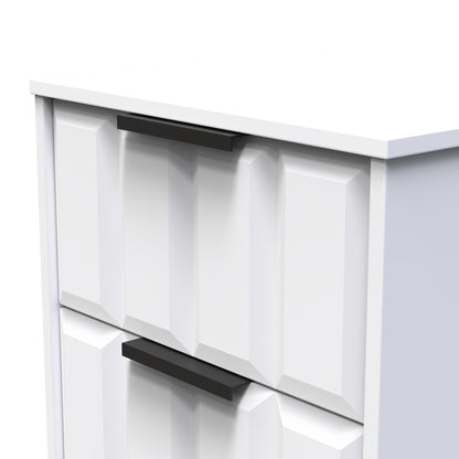 New York C Bedside Table White 2 Drawers 45cm