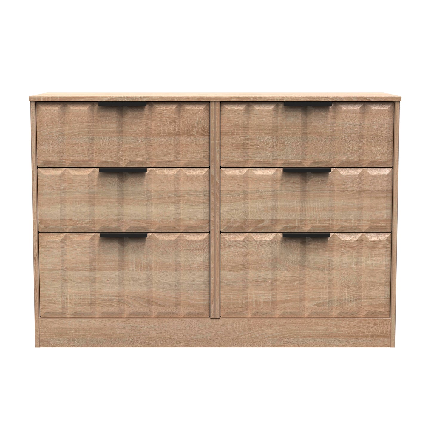 New York C Large Chest of Drawers Light Oak 6 Drawers 115cm