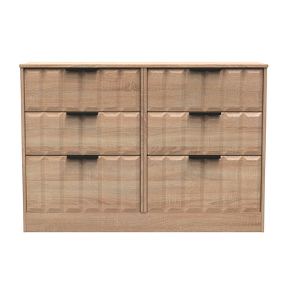 New York C Large Chest of Drawers Light Oak 6 Drawers 115cm