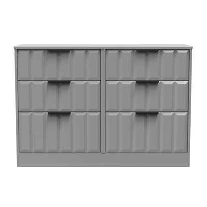 New York C Large Chest of Drawers Grey 6 Drawers 115cm