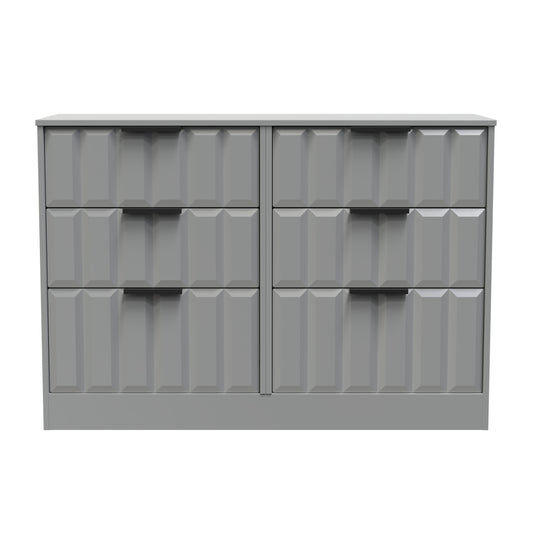 New York C Large Chest of Drawers Grey 6 Drawers 115cm
